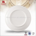 White Ceramics Bone china round plate for hotel